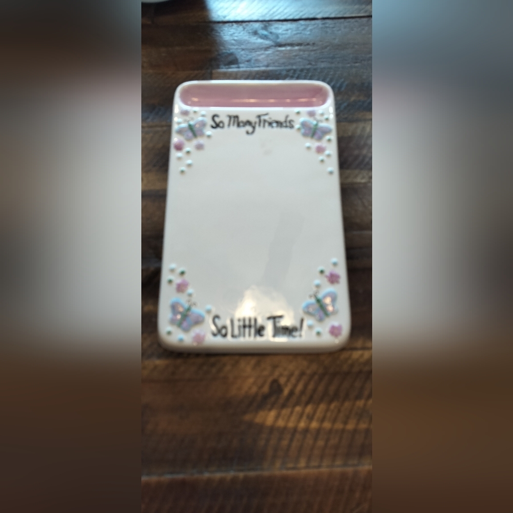 Decorative Ceramic Letter Plaque with Butterfly Design